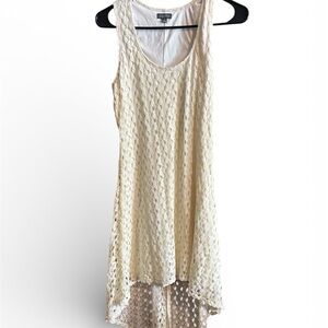 Elegant Ivory Crochet Layered Dress